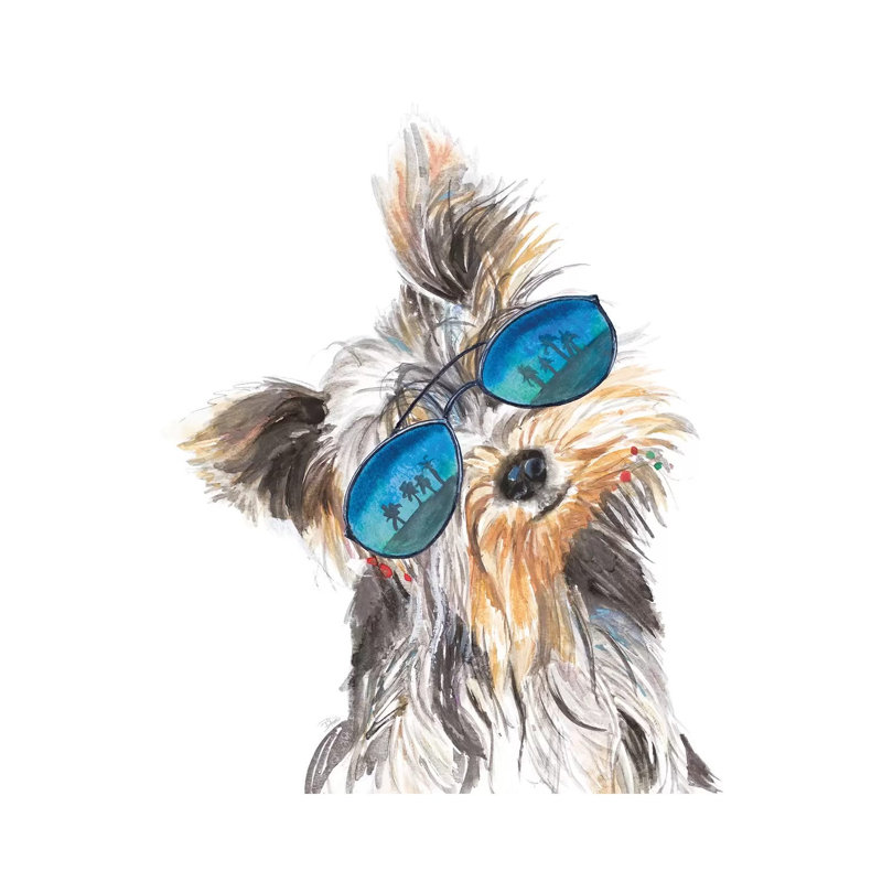 Yorkie With Shades by Patricia Pinto - Wrapped Canvas Gallery-Wrapped Canvas Giclée, 30.48cm H x 30.48cm W