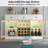 Wine Bar Cabinet with LED Light, Home Coffee Cabinet with Wine and Glass Rack-1378351596