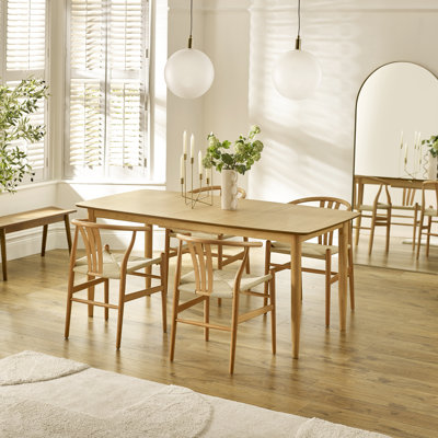 Eriksson Rectangular Solid Wood Extending Table & Carlton Dining Chairs - Scandi Inspired