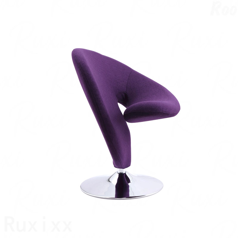 Fauteuil pivotant décontracté dans des bureaux élégants, Mauve