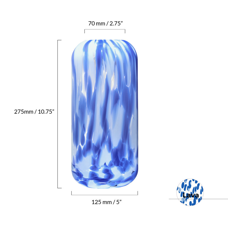Vase Lava, Bleu, 10.75"