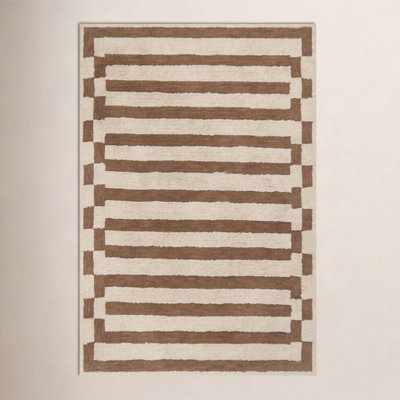 Velaina Washable Hand-Tufted Striped Wool Rug