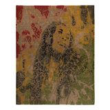 Multicolored Contemporary Wool Silk Blend Rug - 8' x 10'