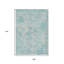 Tapis bleu sarcelle à motif floral 9 pi x 12 pi bleu et rose