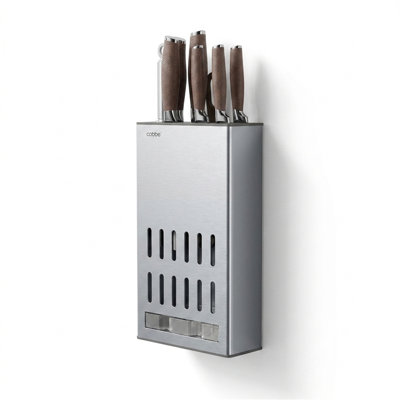 Stainless Steel Wall-Mounted Knife Block With Drainage