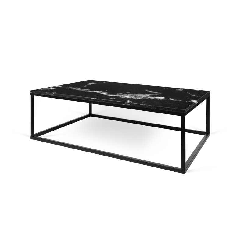 Table basse Rys, Acier noir, Marquina noir