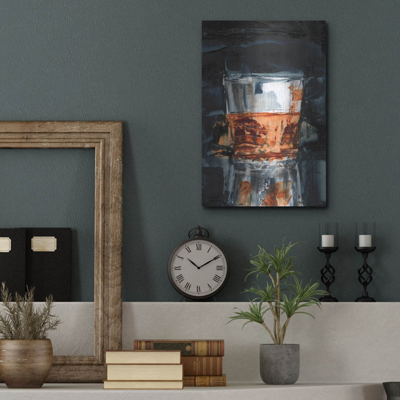 «Bourbon Glass 4» par Ethan Harper, art mural en métal, H 16 po x l 12 po