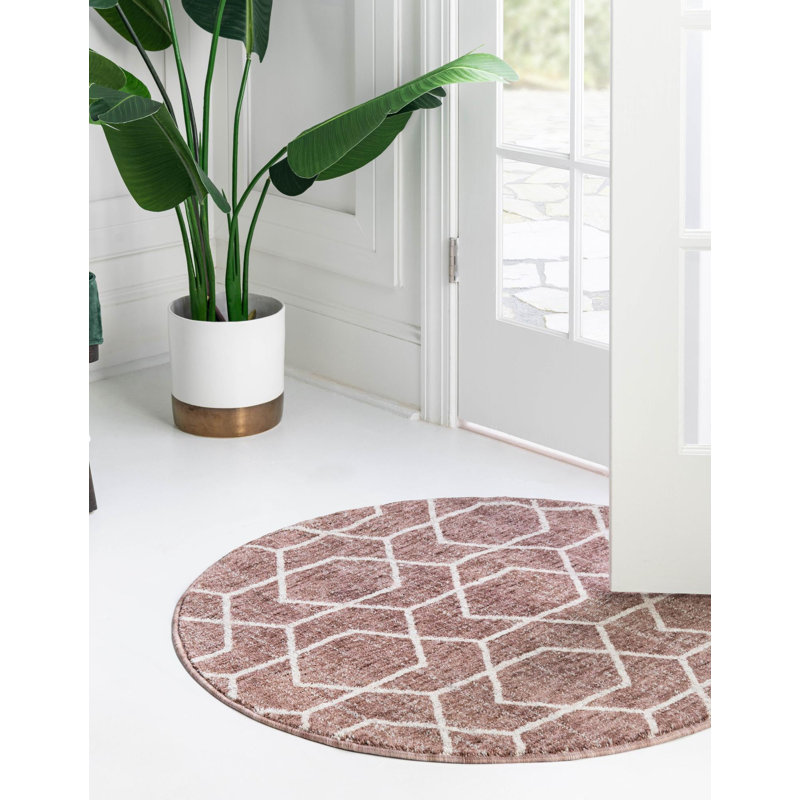 Breze Geometric Indoor Rug, Round 3'3"