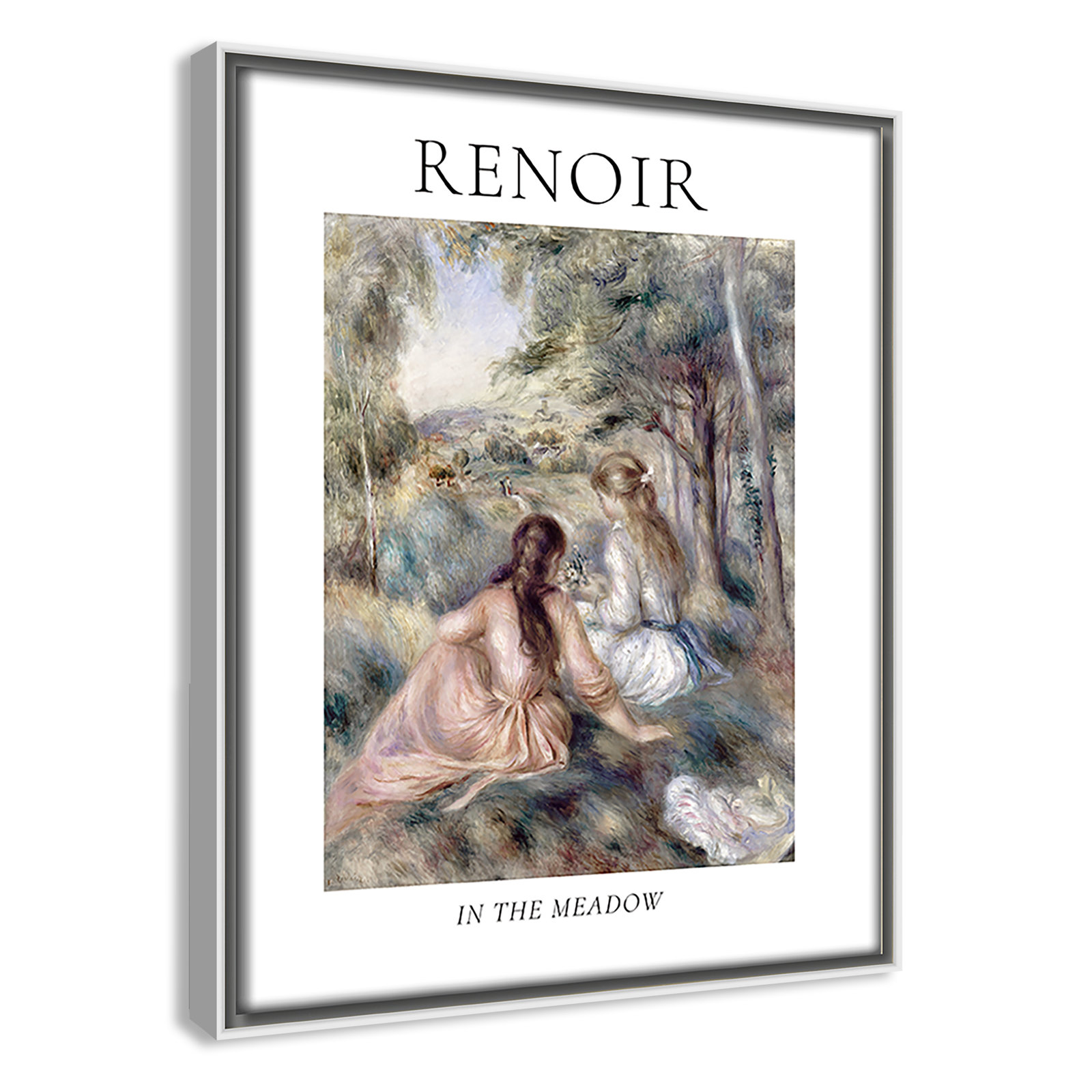 Old Masters Collection "In the Meadow" Print, White Floater Frame, No, 11.5" H x 9.5" W x 2" D
