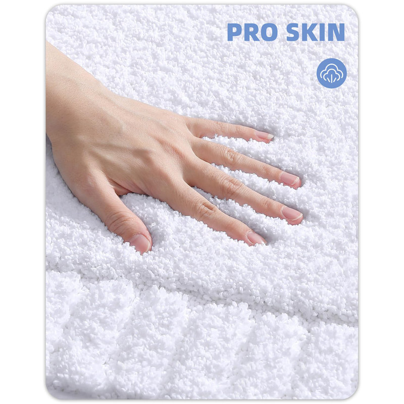 Tapis pour salle de bain, L 24 po x L 36 po, Blanc