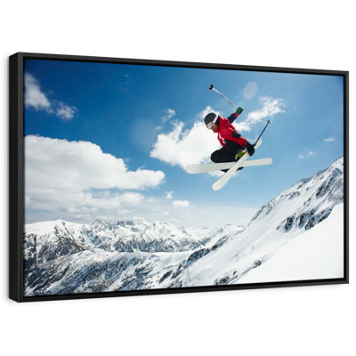 Skier In The Air Canvas Print