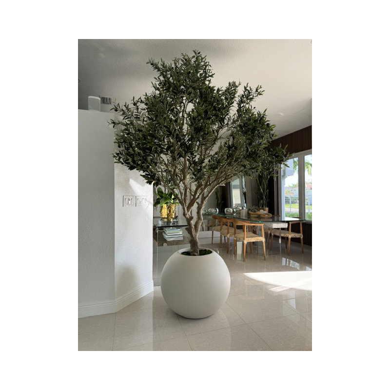 Artificial Olive Tree 30" Globe Planter, Beige