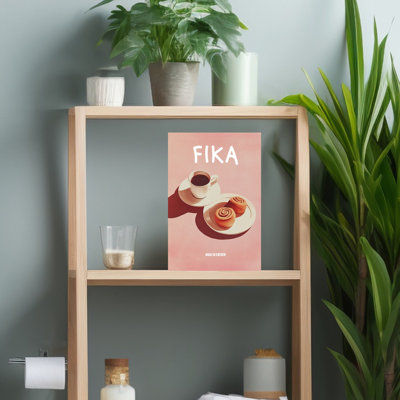 Art mural rétro Fika Coffee and Rolls