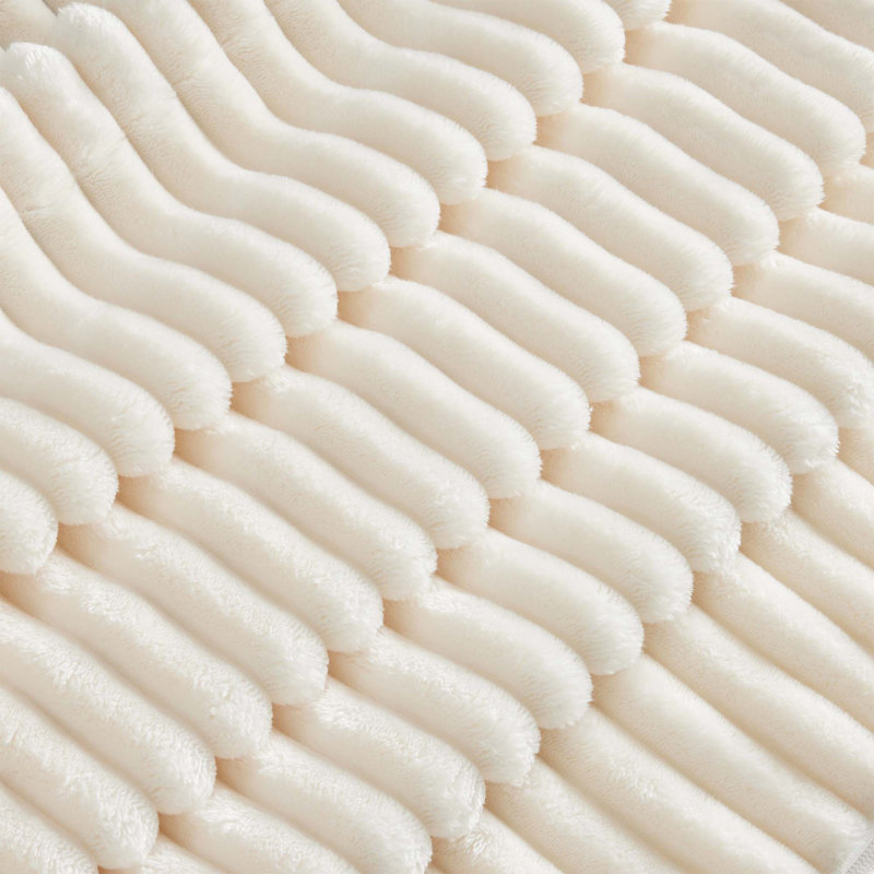 Fauteuil rembourré avec housse avec repose-pieds, Velours côtelé crème