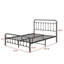 Structure de lit plateforme robuste en métal de style victorien, rangement sous le lit et aucun sommier tapissier requis pour le lit double-1257082771