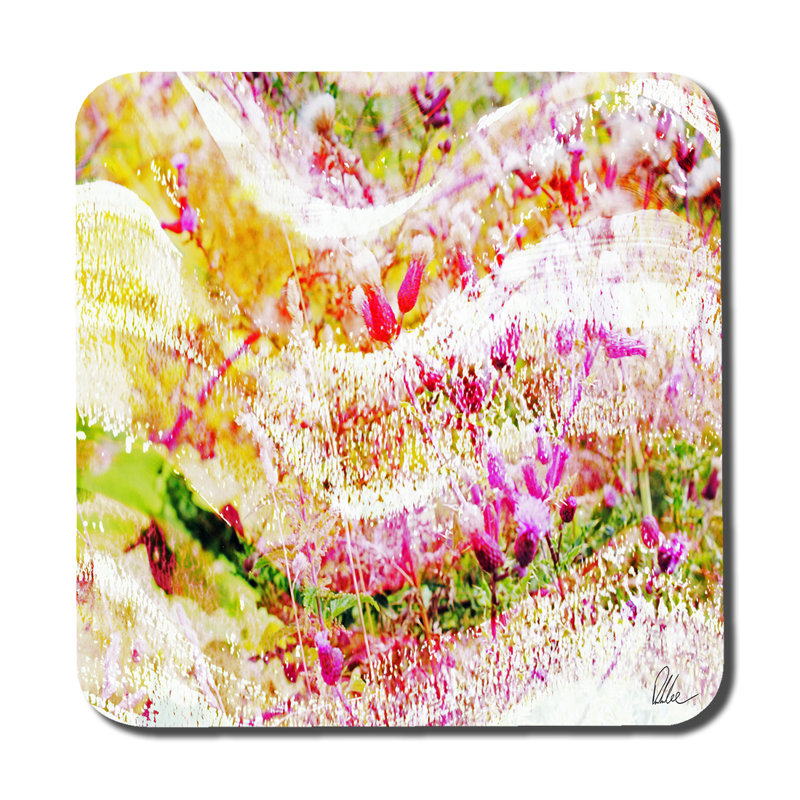 Square 6 Piece Coaster Set, Yellow