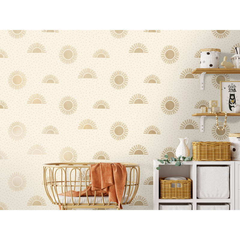Kalandria 53cm x 10.5cm Matte Wallpaper Roll, Gold