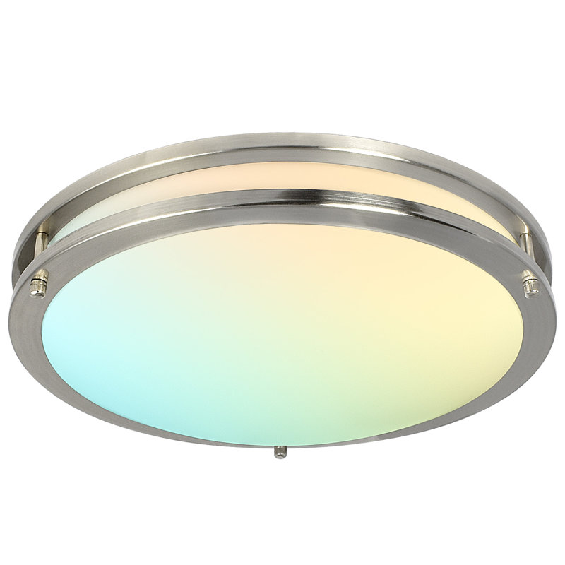 Plafonnier encastré Eryx, H 12 po x l 12 po x P 3,3 po, Argent