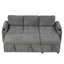 Canapé-lit modulaire convertible avec rangement caché, porte-gobelets, hublots, chenille douce, méridienne réversible 83,5 po-696427027