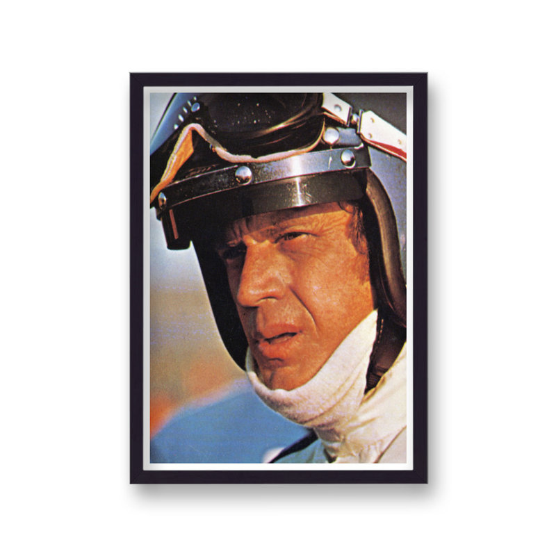 Steve Mcqueen Headshot In Racing Suit - Single Picture Frame Print