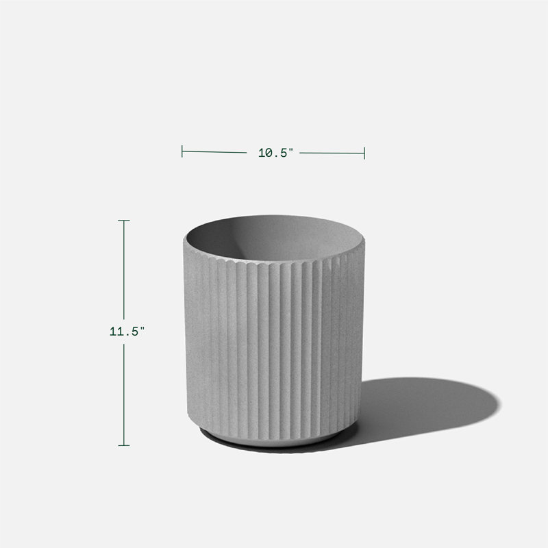 Pot à fleurs rond Demi Series, 1, Gris, H 11,5 po x l 10,5 po x P 10,5 po