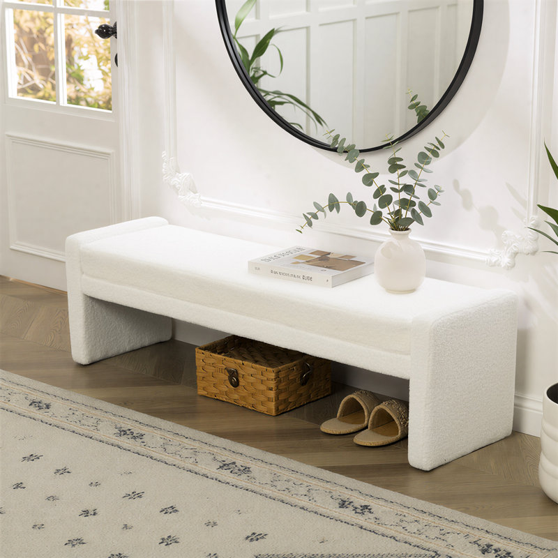 Banc rembourré 66,9 po Modern, Ivoire ivoire