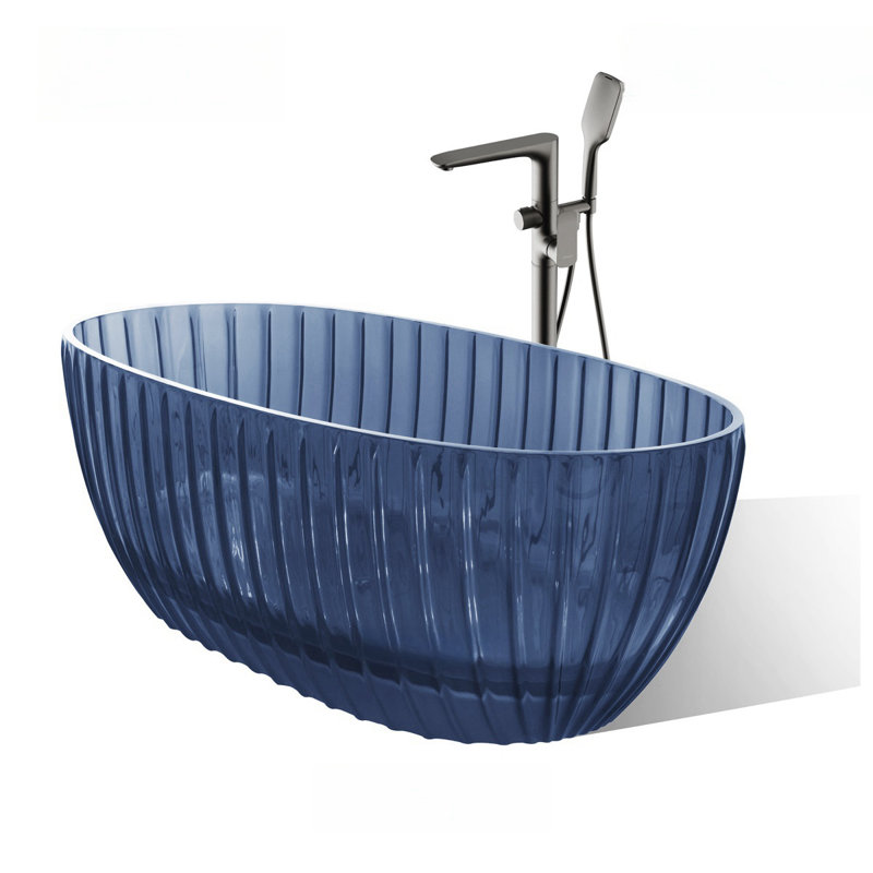 Creative Leisure Clear Resin Bathtub, Bleu marine