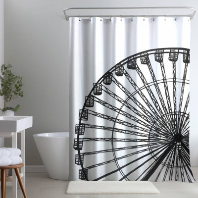 Shower Curtain MI82 – Polyester Shower Curtain, Dye Sublimation Print, 71" W × 74" L