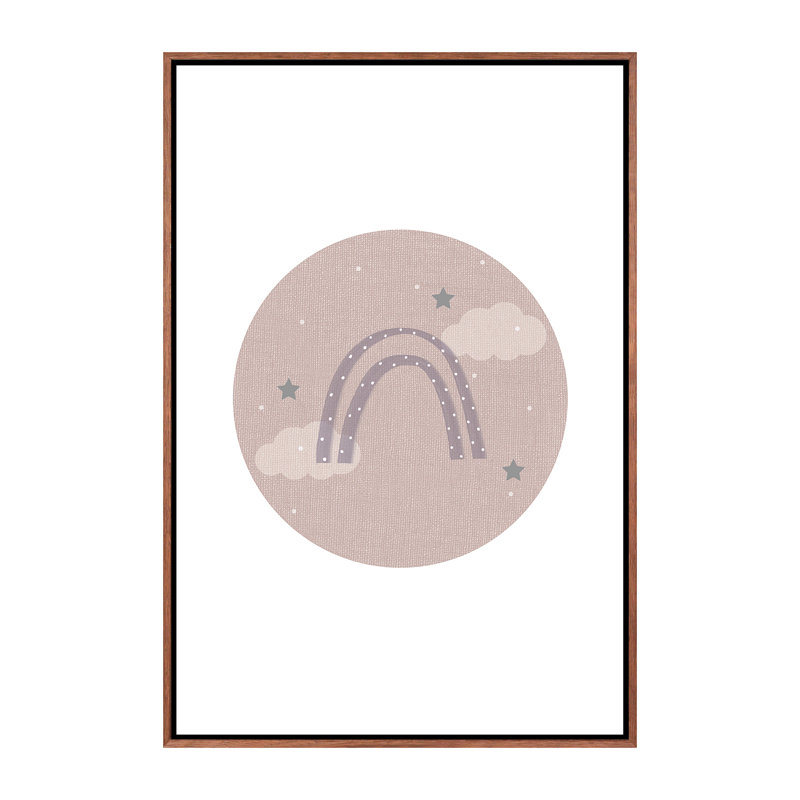 Décoration murale pour enfants, H 60 po x l 40po x P 1,5 po, Toile classique avec cadre brun