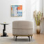 Chaise moderne moutarde à deux tons, revêtue de cuir de lin et de polyuréthane, coussins confortables, assemblage facile, pieds robustes, capacité de 330 lb-1125678479