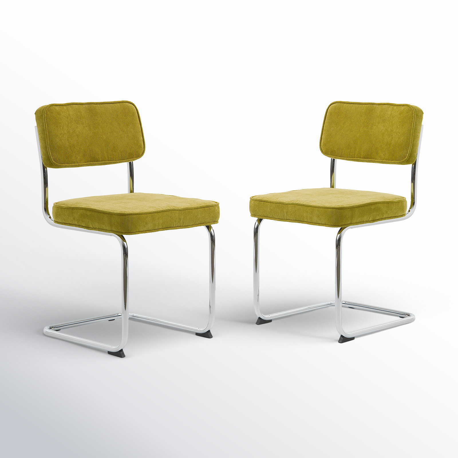 AllModern Lova Corduroy Cantilever Chair (Set of 2)