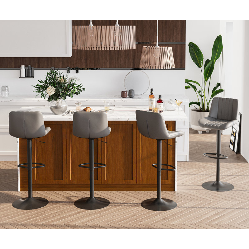 Tabouret de comptoir à hauteur réglable, Gris