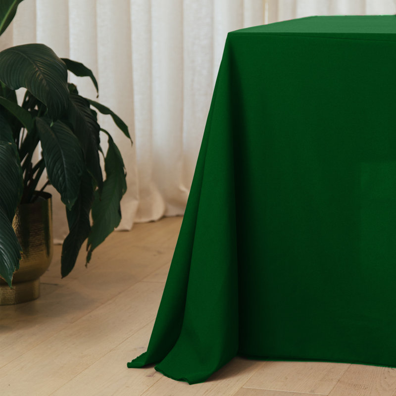 Rectangular Stain-Resistant Polyester Tablecloth - Basics by Wayfair™, Emerald Green, 156" x 90"