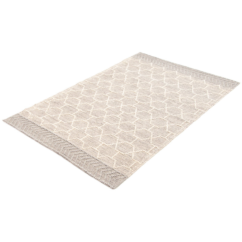 Tapis gris rectangulaire unique 5 pi 0 po x 7 pi 11 po Kaisie