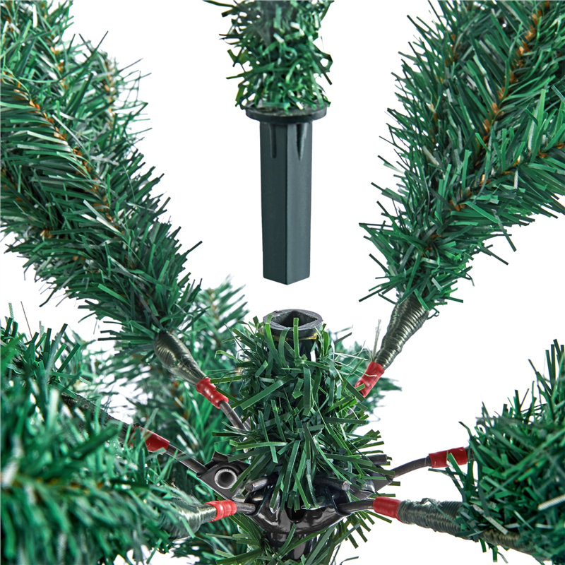 Artificial Fir Christmas Tree, 4.99ft H x 3.35ft W x 3.35ft D
