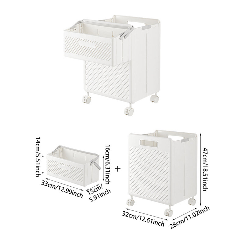 Decorative Basket, White, 47cm H x 32cm W x 28cm D