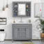 36'' Bathroom Vanity with Top Sink, Grey Mirror Cabinet