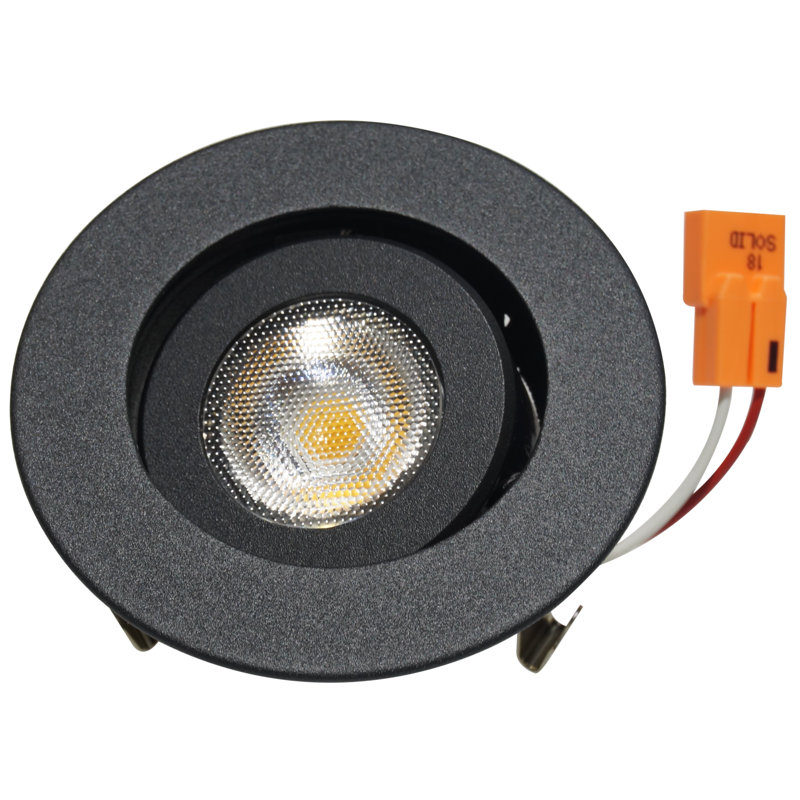 Ensemble d'éclairage encastré 3,13 "Remodel LED Retrofit, Noir, 3000 K