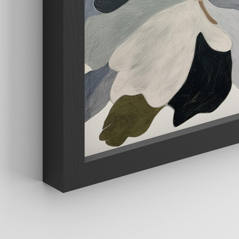 " Minimalist Botanical Abstract Floral And Vase " 4 - Pieces, Black, 14" H x 11" W
