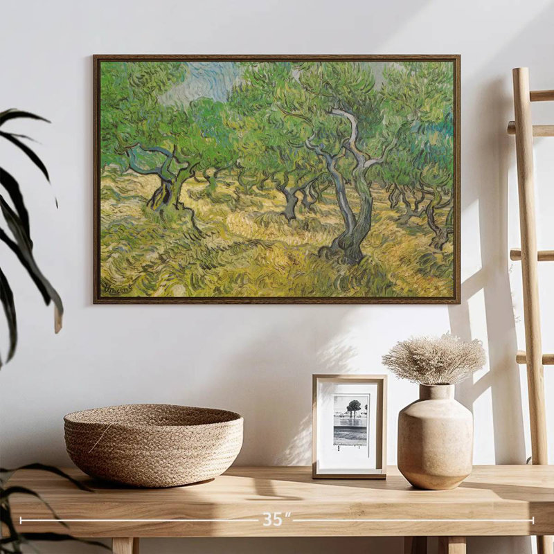 Olive Grove, 25 po x 17 po, Cadre flottant noyer
