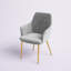 Chaise de salle à manger Odetta avec accoudoirs, velours, pieds chromés dorés-749448924