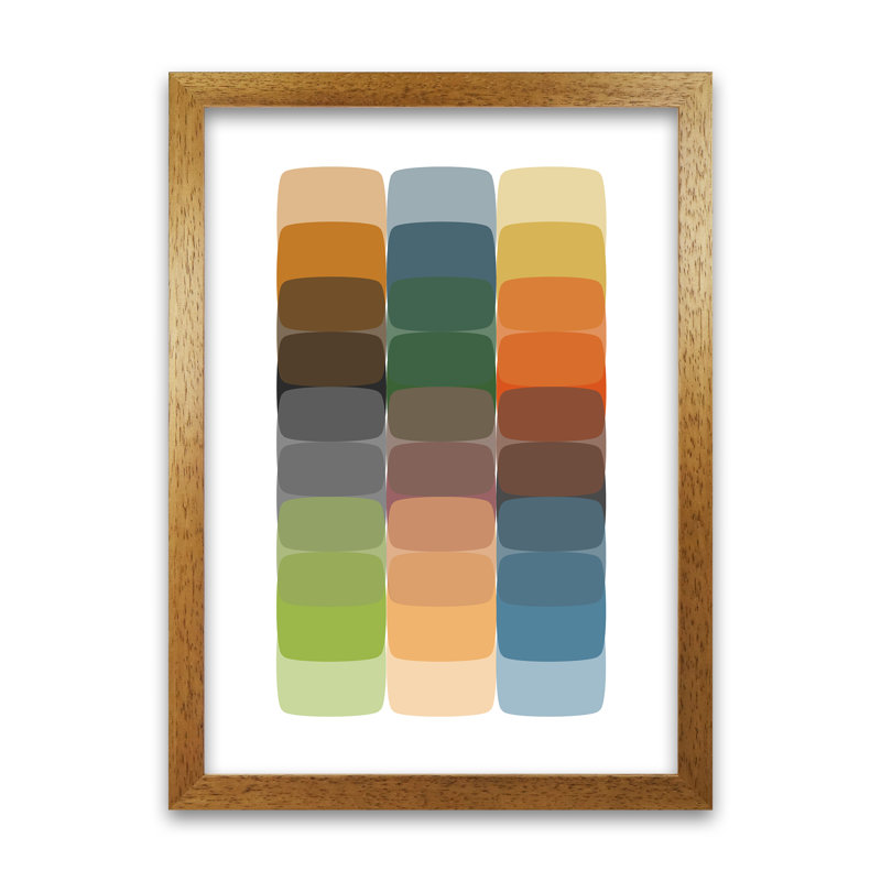 Colourful Rainbow Abstract Original - Print, 30cm H x 21cm W x 3cm D, Oak Frame