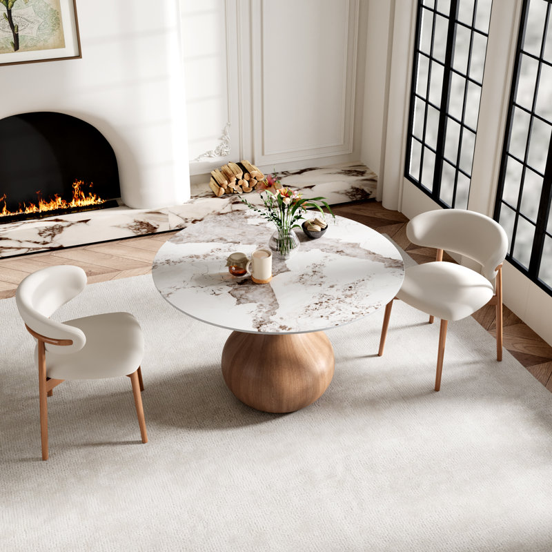 Ensemble de salle à manger 3 pièces avec coin-repas 39 "/ 43" / 47 "/ 53" / 59 "avec 2 chaises rembourrées, Glossy White