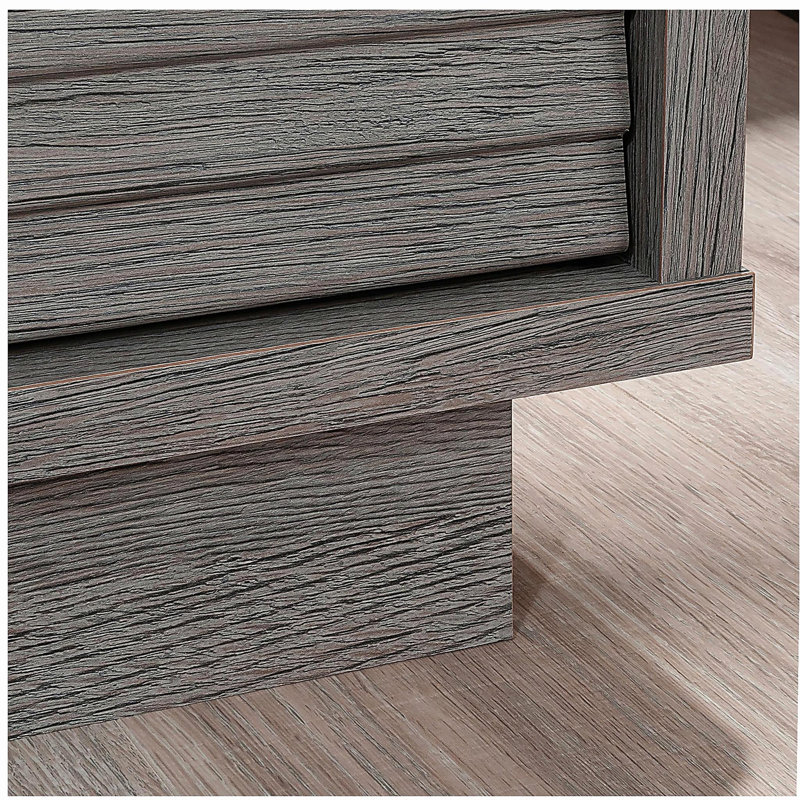 Bureau moderne avec 2 tiroirs spacieux, finition gris moyen