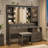 Farmhouse  Vanity Desk With Charging Station And Sliding Mirror  & Lights  Vanity Desk With Large Storage  Makeup Vanity For Bedroom-1328366217