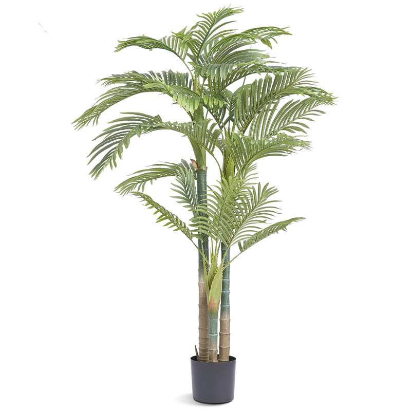 6.5 FT Green Plastic Potted Palm Floor Plant