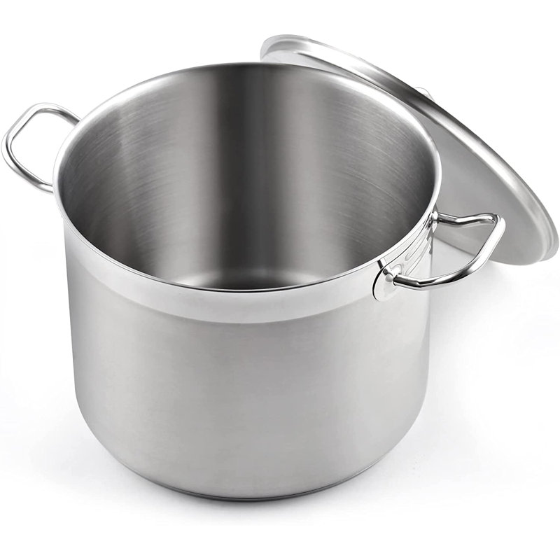 Marmite en acier inoxydable 16 pintes avec couvercle Cooks Standard Professional, grande marmite pour la cuisson des pâtes, de la soupe, des spaghettis, de la marmite avec chauffage uniforme, va au four, batterie de cuisine pour la mise en conserve, l'ébullition, le mijotage
