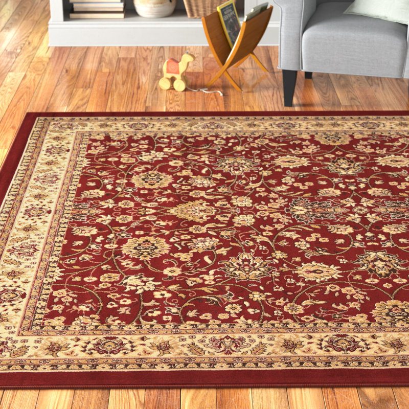 Tapis bourgogne Bhatari, Rectangle 9 pi 10 po x 13 pi 1 po, Burgundy