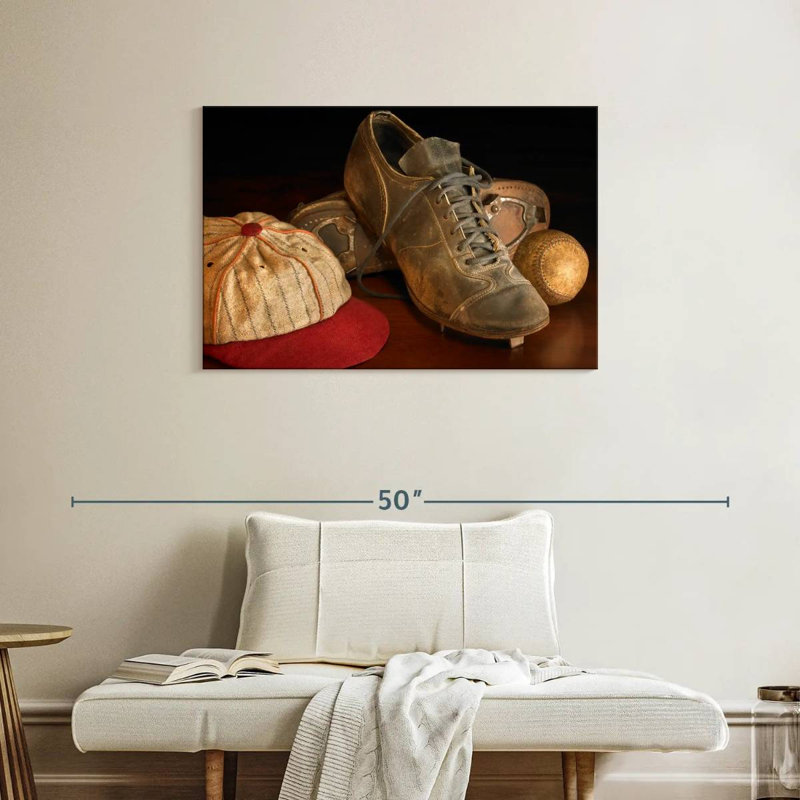 Sireci Antique Baseball Equipment, 24" H x 36" W
