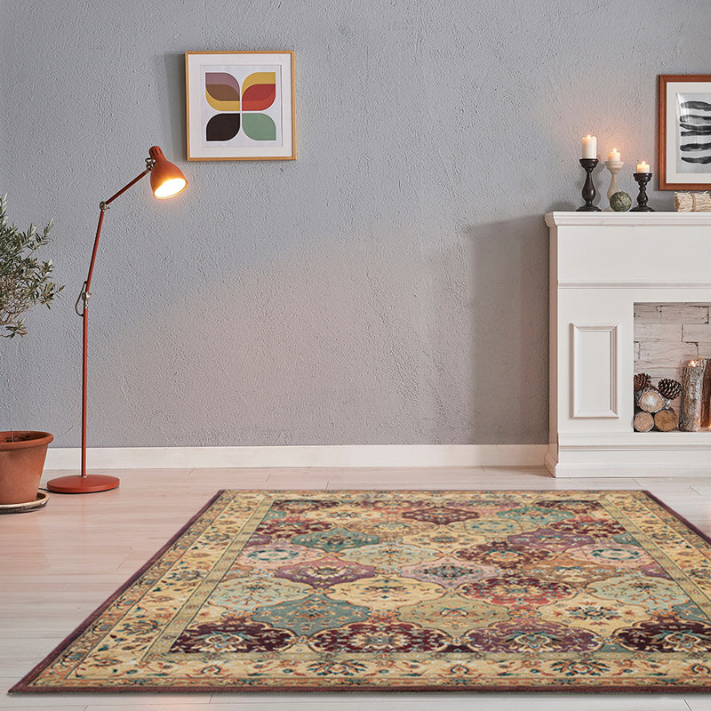 Hartshorne Machine Woven Brown/Cream/Red Indoor Rug, Rectangular 240 x 340 cm